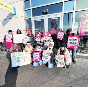 Starbucks Union Workers in Long Island Strike